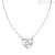 Amen 925 Silver heart necklace for women with white zircons CLHHBBZ