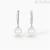 Women's 925 Silver Mabina hoop earrings with pearl and zircons 563026