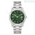 Bulova Surveyor automatic men's watch, green background, 96B429, steel case and bracelet
