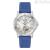 Bulova Marine Star automatic women's watch with mother of pearl background 96L324 blue silicone strap