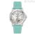 Bulova Marine Star automatic women's watch with mother of pearl background 96L325 turquoise silicone strap