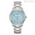 Bulova Marine Star women's only time watch, turquoise background 96P248, steel case and bracelet